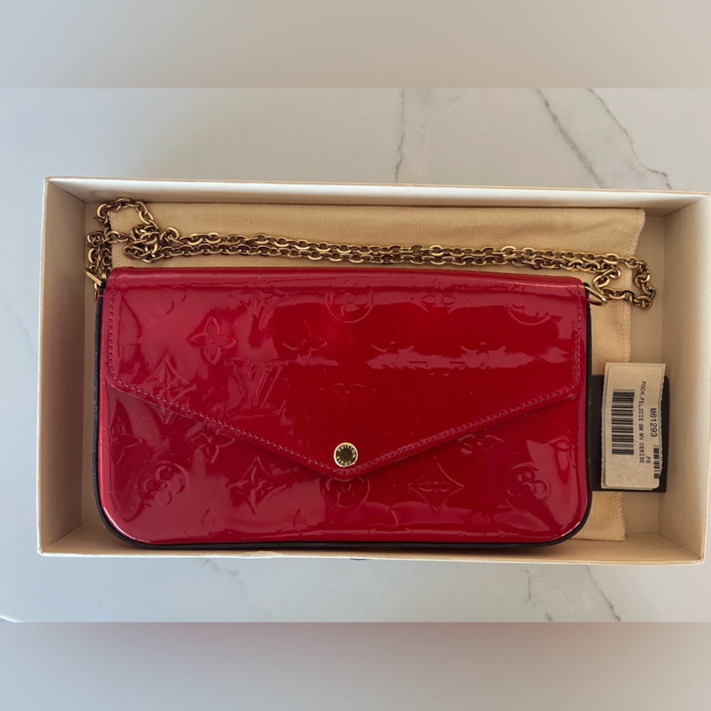 SOLD SOLD SOLD Louis Vuitton Felicie Pochette Wallet on Chain Cherry Full Set